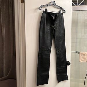 Perfect condition soft leather straight leg, leather pants.